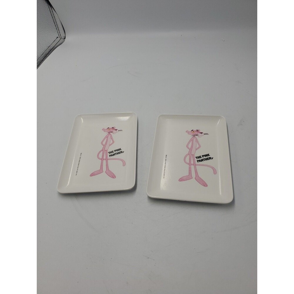 2 Vtg Rare Pink Panther Snack Trays 1984 United Artist